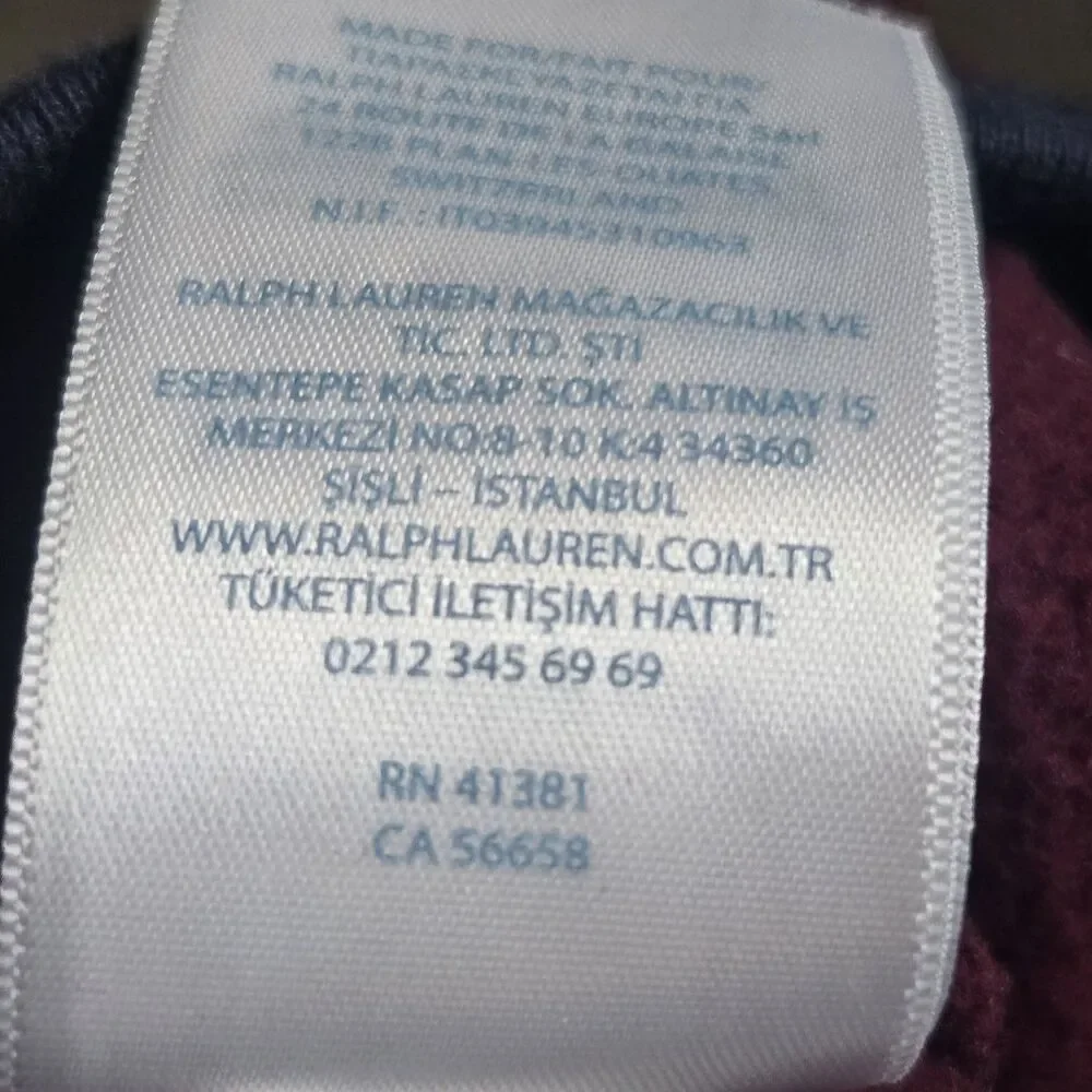 Ralph Lauren Sweatpants Baby 6M Burgundy Navy Blue Pony Joggers Fleece Cuffed